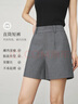 Olrain歐芮兒灰色西裝短褲女裝夏季新款高腰韓版小個(gè)子熱風(fēng)褲子 灰色 S 155/64A/S 曬單實(shí)拍圖