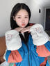 栢啟歆可愛(ài)兔子毛絨袖套防污防臟護袖學(xué)生辦公室袖頭羽絨服手袖短款袖子 袖套【白色兔子】 曬單實(shí)拍圖
