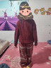 優(yōu)優(yōu)1點(diǎn)（Yoyo one）女童連衣裙過(guò)年毛衣套裝兒童加絨冬裝大童新年紅色針織拜年服裙子 19741紅色2166加絨裙褲 160 曬單實(shí)拍圖