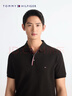 Tommy Hilfiger【透氣舒適】春夏男裝珠地網(wǎng)眼撞色門(mén)襟商務(wù)休閑短袖T恤POLO 曜巖黑BDS L (推薦：150-165斤) 曬單實(shí)拍圖