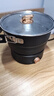 丙越（BING YUE）便攜式電煮鍋一人食小型折疊分體式多功能學(xué)生宿舍泡面鍋旅行出差電火鍋 1.6L -黑色-煎/炒/蒸/煮/燜/涮 曬單實(shí)拍圖