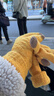 訪(fǎng)客（FK）保暖手套摩托車(chē)冬季電動(dòng)車(chē)可觸屏加絨抗寒防風(fēng)手套長(cháng)款洗碗護手 姜黃色 加厚加絨  1雙【可觸屏】 曬單實(shí)拍圖