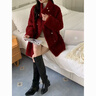 JRET外套女秋冬雙排扣女士外套高端氣質(zhì)百搭女裝外套時(shí)尚休閑女外套 紅色 S 曬單實(shí)拍圖