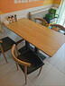 斯麗凱商用方桌快餐小吃店桌椅面館麻辣燙燒烤店餐飲飯店早餐桌椅組合 120*60原木桌+4把原木坐墊椅子 曬單實(shí)拍圖