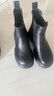 他她（TATA）明星同款靴子2025新款牛皮煙筒靴加絨厚底切爾西靴短靴7OL44DD5 黑色（單里） 37 曬單實(shí)拍圖