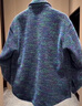 倉石一樹(shù)小香風(fēng)翻領(lǐng)編織格子外套男士秋冬季韓版寬松休閑燕尾襯衫夾克潮男 藍色 2XL 170-190斤 曬單實(shí)拍圖
