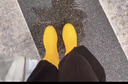 日系雨鞋女款高筒防滑雨靴成人時(shí)尚外穿水鞋防水趕海軟底耐磨膠鞋 689黃色 建議拍大一碼 38 曬單實(shí)拍圖