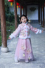 漢服女童冬季加絨加厚2025新款唐裝中國風(fēng)兒童古裝演出服冬裝裙子 2059粉色送流蘇 160 曬單實(shí)拍圖