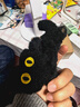 丹琴卡通可愛(ài)黑色貓咪發(fā)夾毛絨抓夾女大號秋冬氣質(zhì)后腦勺鯊魚(yú)夾子頭飾 黑色貓咪抓夾 【1件裝】 曬單實(shí)拍圖