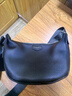 京購真皮質(zhì)感女包2025新款寬肩帶休閑軟皮餃子包PU皮單肩斜挎包 黑色 曬單實(shí)拍圖