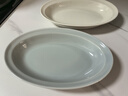 霜山陶瓷餐具系列家用盛菜盤(pán)碟餐盤(pán)西餐盤(pán)咖喱碗奶油風(fēng)水果沙拉盤(pán) 【灰藍色】橢圓盤(pán)-長(cháng)25cm 曬單實(shí)拍圖
