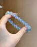 LOUIS WATER收藏級天然冰魄海藍寶手串女藍色水晶手鏈男招財轉運珠生日禮物 收藏級冰魄海藍寶手串10mm 曬單實(shí)拍圖