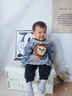 京悠雨寶寶長(cháng)袖罩衣燈芯絨幼兒園男兒童吃飯圍裙防水防污反穿衣圍兜護衣 Z灰色字母獅(背后綁帶) 90碼(建議60-80cm) 曬單實(shí)拍圖
