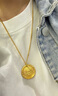 奢名紀金包銀黃財神吊墜999足金包足銀大氣實(shí)心男女款圓牌無(wú)事牌送禮物 包金3克總重約25克30MM黃財神吊墜【贈黑繩】 曬單實(shí)拍圖