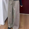 棉致美式復古工裝休閑褲子女春秋季新款小個(gè)子高腰寬松顯瘦闊腿彎刀褲 1599卡其色【高品質(zhì)】 XL 120-135斤 曬單實(shí)拍圖