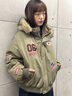 F426【趙露思許妍同款】冬季新款美式復古連帽毛領(lǐng)派克棉服 軍綠色 M 曬單實(shí)拍圖