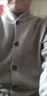 恒源祥高端100%羊毛衫休閑男士針織開(kāi)衫秋冬保暖羊毛絨棒球立領(lǐng)外套毛衣 灰駝100%不起球 S 165100%不起球100%不起球 曬單實(shí)拍圖
