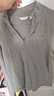 Navigare意大利小帆船女半開(kāi)領(lǐng)長(cháng)袖T恤修身保暖打底皮膚衣2335045501灰L 曬單實(shí)拍圖