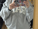 GAP女裝2025秋季新款logo雪尼爾繡標寬松抓絨連帽衫衛衣792498 淺灰色 M (165/88A) 亞洲尺碼 曬單實(shí)拍圖