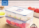 樂(lè )扣樂(lè )扣（LOCK&LOCK）塑料保鮮盒微波爐飯盒密封便當盒餐盒2件套家用大容量收納盒 長(cháng)方形【600ml】*2 曬單實(shí)拍圖