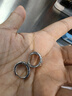 BMOI老鳳凰999純銀足銀獨特設計感雙環(huán)耳扣簡(jiǎn)約潮流耳釘男鑲鉆耳飾 雙環(huán)耳環(huán)一對 曬單實(shí)拍圖