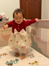 心楠女童紅色衣服秋冬年貨節圣誕周歲禮服中式百天蓬蓬裙公主裙滿(mǎn)月服 紅色蝴蝶裙紗裙【長(cháng)袖款】 90 碼 曬單實(shí)拍圖