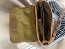 裘真植鞣牛皮007郵差包女真皮大容量通勤單肩斜挎包復古包 大象灰 曬單實(shí)拍圖