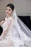 薇戀夢(mèng)嵐魚(yú)尾輕婚紗新娘2025新款法式長(cháng)袖蕾絲高端小眾出門(mén)紗迎賓顯瘦禮服 白色 S 尺寸偏小 曬單實(shí)拍圖
