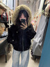 艾珠兒（Aizhuer）國潮座山雕羽絨棉服外套女2025冬季新款短款加絨加厚高級感棉衣女 黑色加絨高質(zhì)量 M 推薦105-120斤 曬單實(shí)拍圖