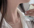 夢(mèng)可飾S999足銀碎銀幾兩純銀項鏈女韓版鎖骨鏈輕奢小眾設計高級感銀飾女 銀色 足銀（贈禮盒+證書(shū)+擦銀布） 曬單實(shí)拍圖