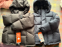 保姆鵝 兒童羽絨服短款連帽聚暖童裝男女童防風(fēng)御寒加厚外套冬[NG2860] 炭黑 120 曬單實(shí)拍圖