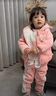 FIDQIOG國際品牌男童三件套加絨加厚套裝童裝秋冬棉衣兒童冬裝男寶寶棉服 粉色小貓咪三件套 80 cm 曬單實(shí)拍圖