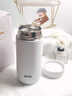 智宙德國保溫杯膠囊男商務(wù)時(shí)尚便攜車(chē)載簡(jiǎn)約不銹鋼保暖秋冬冷水杯杯子 云溪白【450ML】磨砂質(zhì)感 送茶漏 曬單實(shí)拍圖