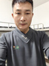 敖琥秋冬季莫代爾棉新款男士V領(lǐng)長(zhǎng)袖t恤加絨加厚保暖打底衫內(nèi)衣男裝潮 酒紅+深灰 4XL【175-195斤】 曬單實(shí)拍圖