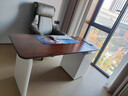 暖閣小屋胡桃木色書(shū)桌輕奢高級感轉角電腦辦公桌復古奶油風(fēng)老板桌大班臺 【實(shí)木胡桃木】書(shū)桌+短柜 160*60*75cm 曬單實(shí)拍圖