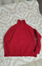 皮爾卡丹（pierre cardin）翻領(lǐng)短款雙頭拉鏈羊毛開(kāi)衫外套女秋冬新款寬松洋氣針織上衣 紅色 4XL (155170斤） 曬單實(shí)拍圖