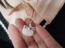 承韻999純銀卡通hellokitty貓項鏈女兒童寶寶款足銀小貓吊墜生日禮物 配銀珠項鏈 kt禮盒包裝 曬單實(shí)拍圖