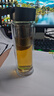 米家玻璃杯 雙層帶茶隔水杯 耐高溫泡茶杯  加厚透明杯子400mL 金屬灰 曬單實(shí)拍圖