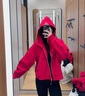 露露lulu Scuba女士寬松全拉鏈連帽衛衣加絨秋冬瑜伽刺繡帽衫外套 中國紅金標（寬松版） XS -S(建議90-120斤） 曬單實(shí)拍圖