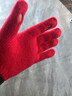 紀奈落手套紅色紅手套女冬季保暖加絨漏指毛線(xiàn)針織可觸屏騎車(chē)防風(fēng)騎行 紅色 【露指觸屏，舒適保暖】 曬單實(shí)拍圖