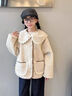 G.duck女童外套秋冬款2025新款洋氣兒童裝羊羔絨毛毛衣大童冬季翻領(lǐng)上衣 卡其色 160 cm 曬單實(shí)拍圖