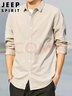 JEEP SPIRIT吉普長(cháng)袖襯衫男2025秋冬季棉麻上衣服休閑襯衣外套男裝 淺灰 3XL 曬單實(shí)拍圖