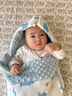 曼樂(lè )兔嬰兒睡袋1-3歲防驚跳幼兒寶寶睡袋抱被兩用新生兒0-6個(gè)月防踢被子 深海藍鯨【恒溫加厚 室溫0-15℃】冬季款 0-6個(gè)月寶寶新生兒安撫睡袋 曬單實(shí)拍圖