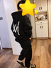 KMKA兒童衛衣嘉豪同款戰衣艾倫沃克秋冬季衣服嘉豪舞團加絨黑色套裝潮 B款【上衣+褲子】套裝 140 加絨款【60-70斤】 曬單實(shí)拍圖