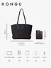 紅谷（HONGU）包包女包新款時(shí)尚通勤單肩包休閑大容量托特包生日禮物 漆黑 曬單實(shí)拍圖