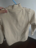 嘟嘟家【7A抑菌】?jì)和虻咨腊敫哳I(lǐng)秋裝男童上衣德絨秋款女童長(cháng)袖T恤潮 咖色系條紋 90 曬單實(shí)拍圖