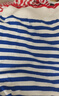 Olrain歐芮兒短袖針織t恤女冰絲薄款條紋夏季新款圓領(lǐng)休閑套頭上衣 藍白條紋 S 曬單實(shí)拍圖