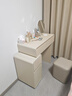 林氏家居梳妝臺主臥室小戶(hù)型化妝桌鏡一體奶油風(fēng)窄斗柜收納柜羅曼系列UN9C 【E0主材|奶白色|0.8m】妝臺+妝凳 曬單實(shí)拍圖