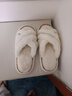 XGGC開(kāi)口毛絨絨居家拖鞋踩屎感春秋季交叉棉拖鞋女室內防滑 米白36-37 曬單實(shí)拍圖