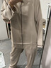 班仕利品牌男士睡衣秋季冰絲長(cháng)袖長(cháng)褲休閑秋天仿真絲綢大碼家居服 茶灰【長(cháng)袖款】 XL 175：建議體重140-160斤 曬單實(shí)拍圖